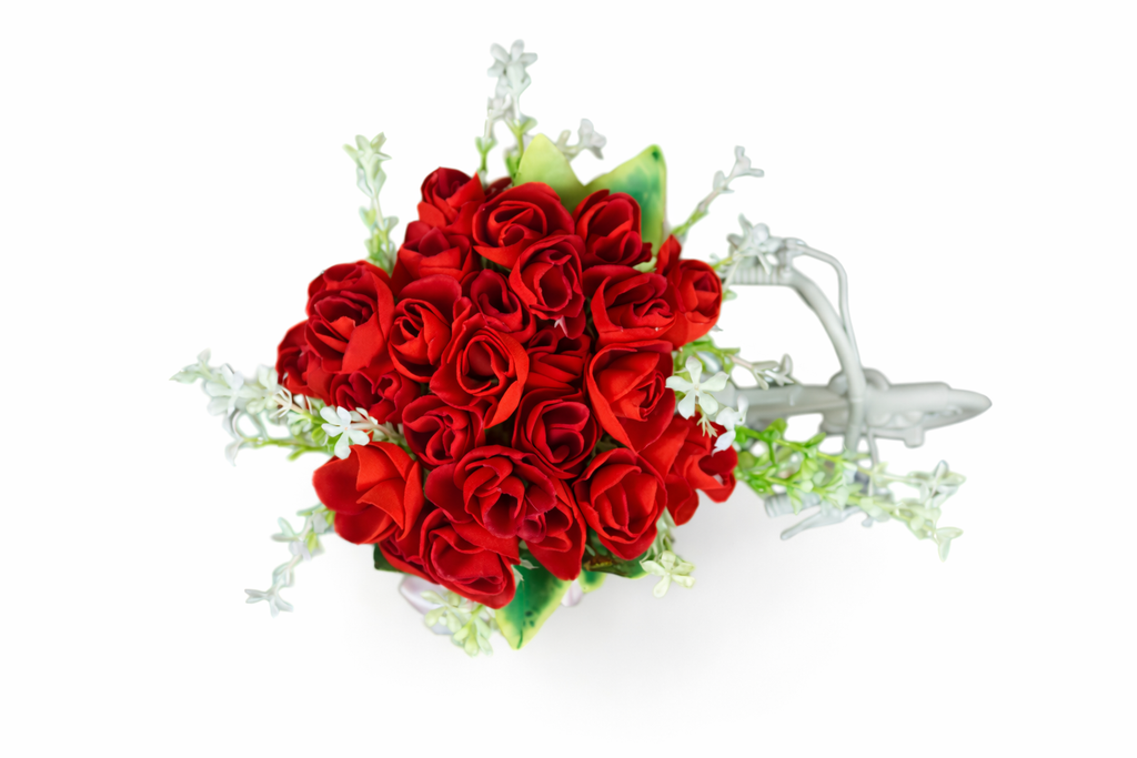 Decorative Artificial Flower Cycle Basket for Home Decoration