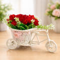 Decorative Artificial Flower Cycle Basket for Home Decoration
