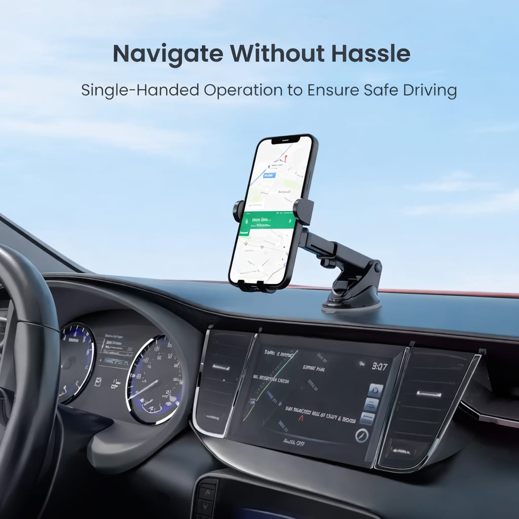 360° Rotating Car Mobile Phone Holder | Strong Grip Dashboard & AC Vent Mount | Universal for All Smartphones