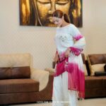 organza suit with pearl work for women party wear designer suit with dupatta embroidery pink white dress