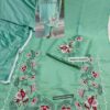 Sea Green Cosmo Shimmer Embroidered Punjabi Suit With Chinnon Dupatta