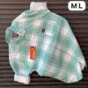 Mint Green Check Cotton Shirt for Men Full Sleeve Casual Wear